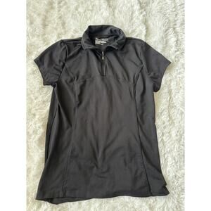 Tek Gear Women’s Sz. M Black 1/4 Zip collar Sport Top
